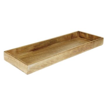 Macosa Home Dekotablett Holztablett 50cm rechteckig lang Holz Deko-Tablett (1 St), Servierplatte Obsttablett Wohn-Accessoire Dekotablett