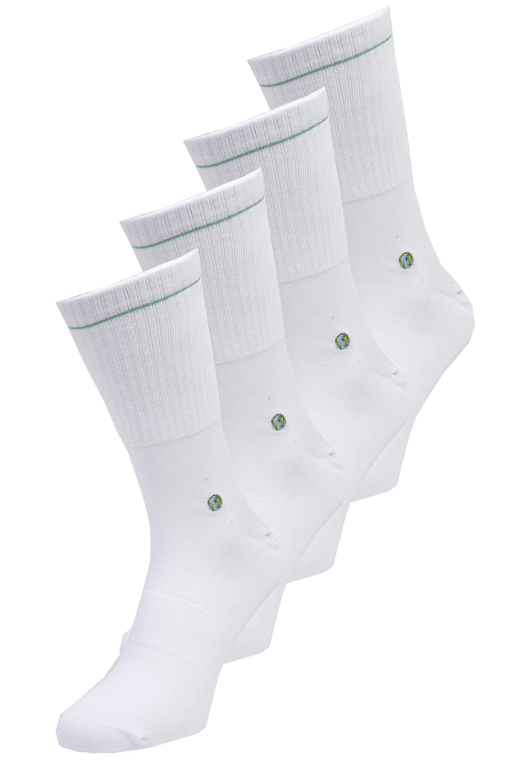 Albert Schäfer Socken 4er Pack (4-Paar) GOTS zertifizierte Bio-Baumwolle weiß