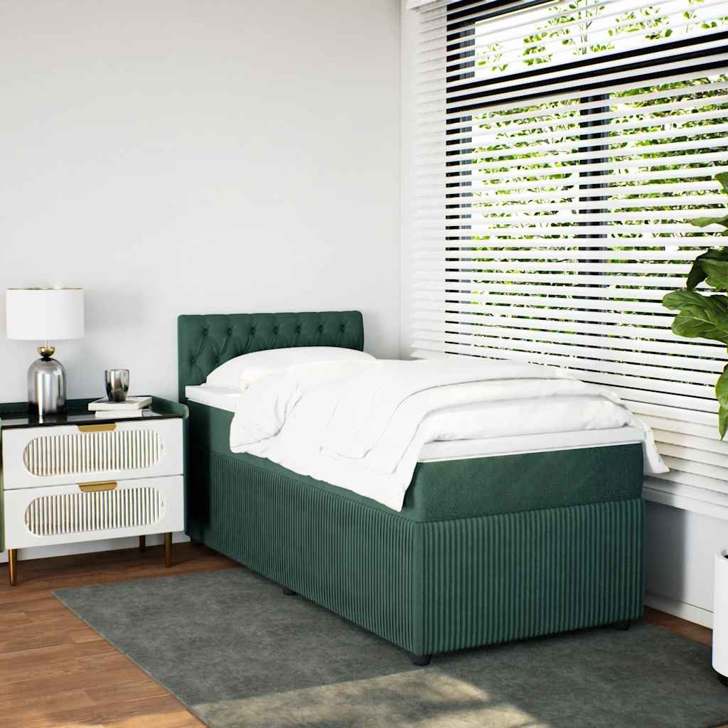 vidaXL Bett Boxspringbett mit Matratze Dunkelgrün günstig online kaufen