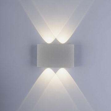 Paul Neuhaus LED Außen-Wandleuchte LED Wandleuchte Carlo in Silber pulverbeschichtet 4x 0,8W 480lm IP54, keine Angabe, Leuchtmittel enthalten: Ja, fest verbaut, LED, warmweiss, Aussenlampe, Aussenwandleuchte, Outdoor-Leuchte