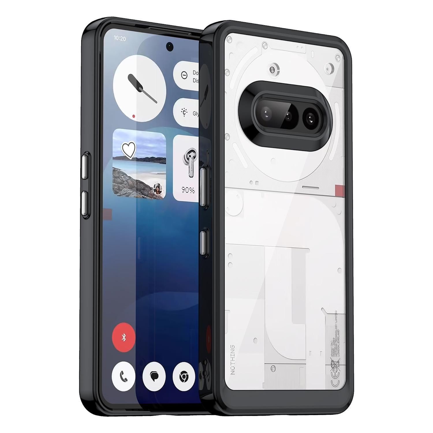 Wigento Handyhülle für Nothing Phone 3a Colorful Series TPU Acryl Hybrid Schwarz, Colorful Series Hybrid Schutzhülle