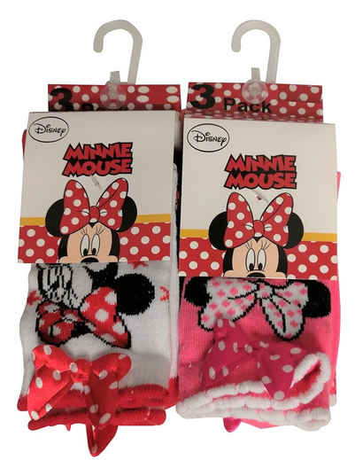 Disney Socken Disney Minnie Maus 6er Set Socken Schleifen 31/34 (Packung, 6-Paar) 6er-Pack