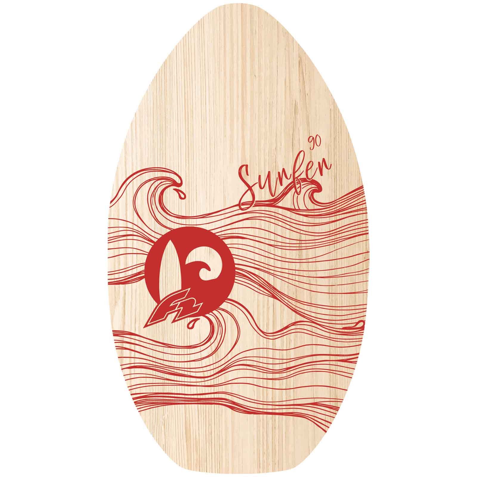 F2 Wellenreiter F2 Skimboard Skim Board Wood Surfer 90cm Rot 2024/25, Surfbrett