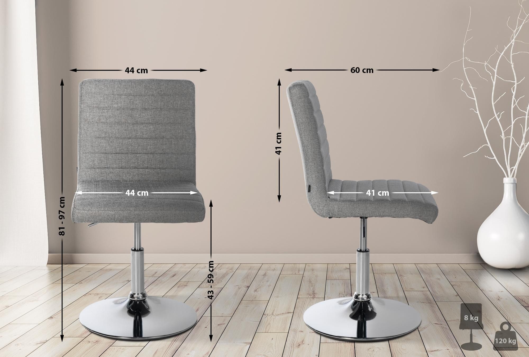 CLP Esszimmerstuhl Elvas Stoff (2er Set, 2 St), drehbar und höhenverstellba günstig online kaufen