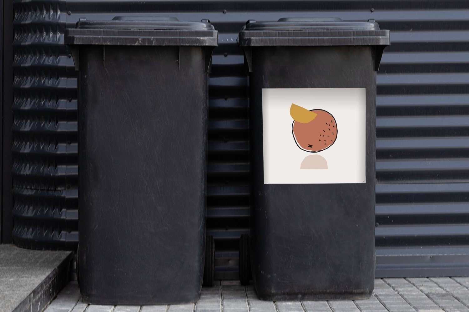 Container, - (1 Weiß Sticker, Kokosnuss - Sommer Mülltonne, Mülleimer-aufkleber, St), Wandsticker Abfalbehälter MuchoWow
