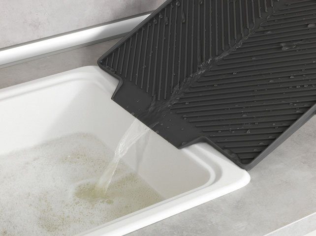 WENKO Abtropfmatte Modell Nelia, Trockenmatte für Geschirr & Besteck, spülmaschinengeeignet, Kunststoff