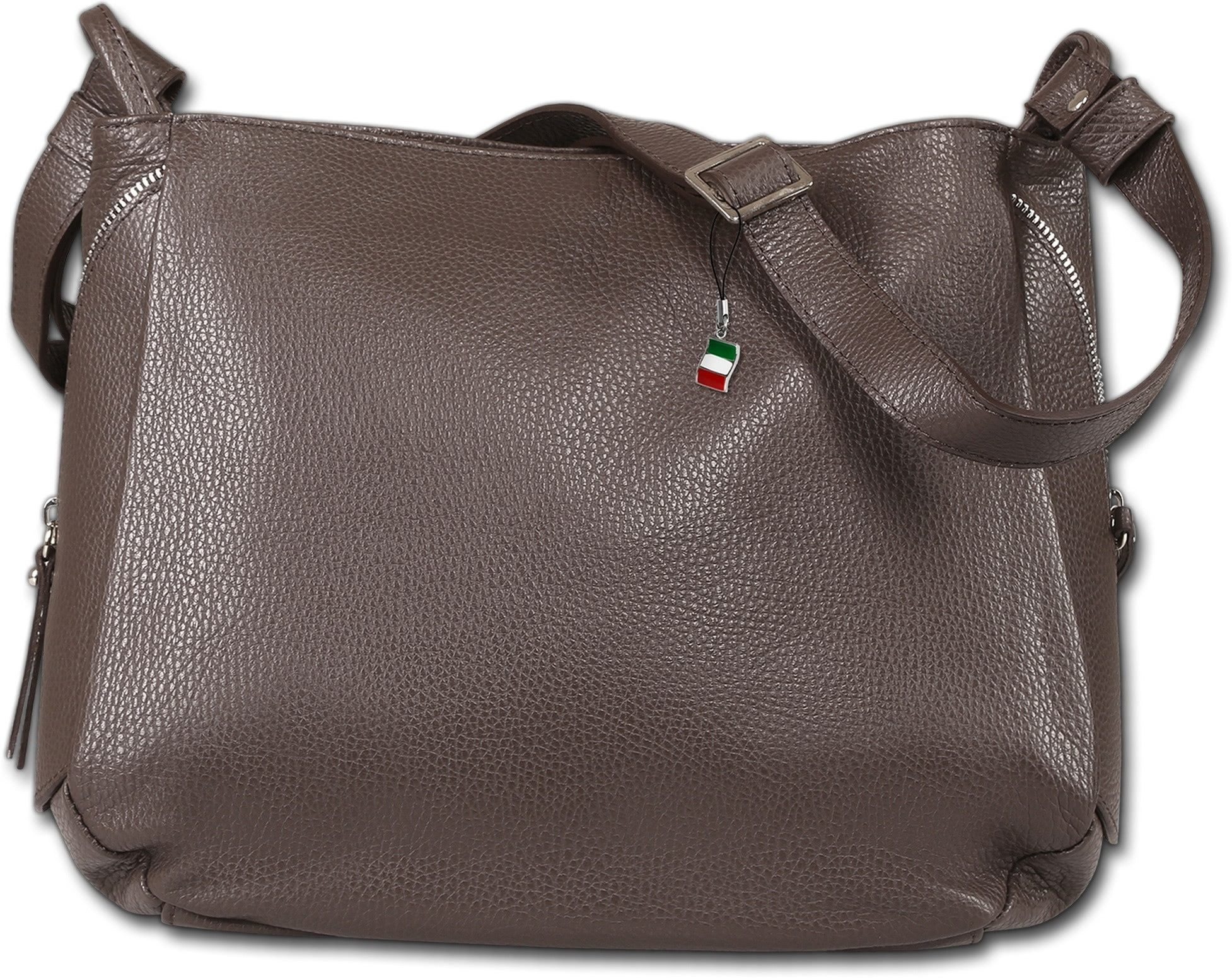 FLORENCE Umhängetasche Florence Damen Umhängetasche Leder (Umhängetasche, Umhängetasche), Damen Tasche Echtes Leder dunkelbraun