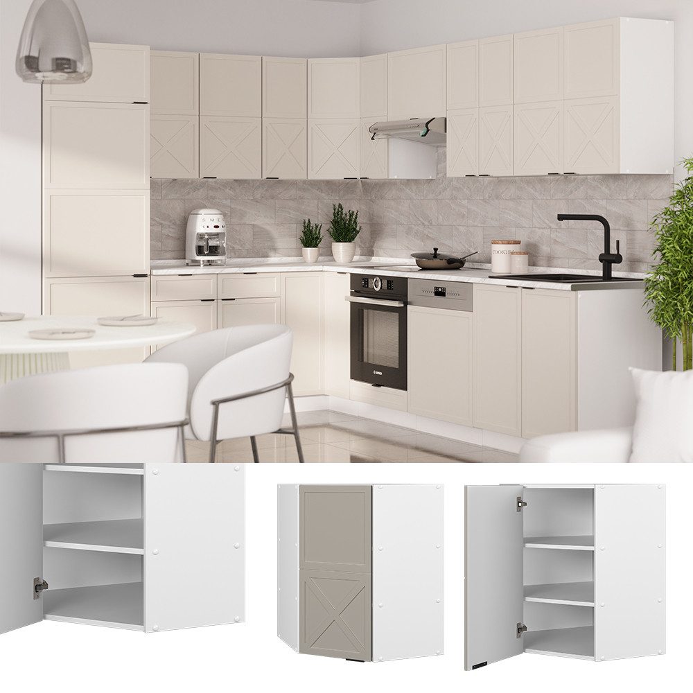 Vicco Eckhängeschrank Fame-Line, GrauBeige/Weiß, 57 cm günstig online kaufen