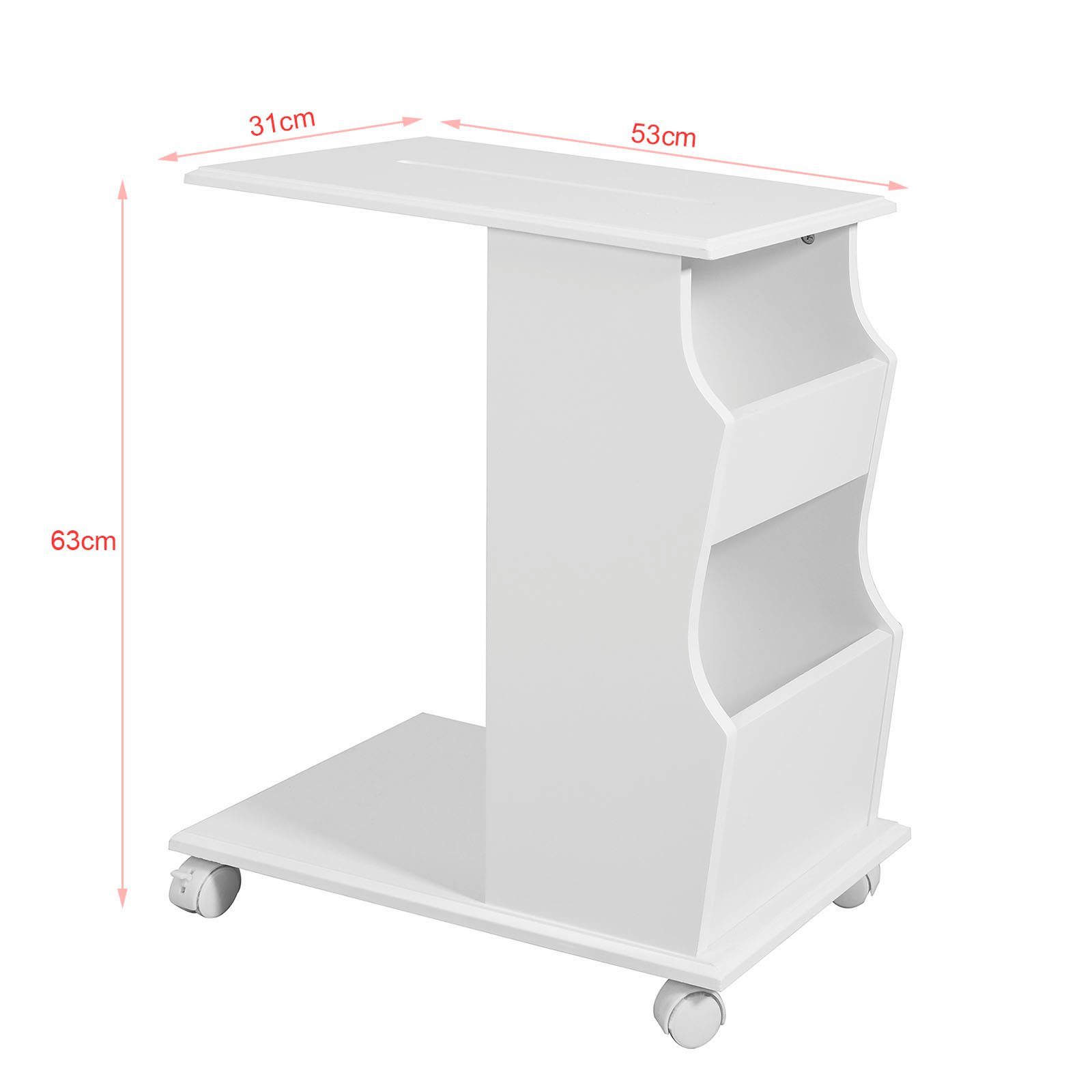 Couchtisch FBT67, SoBuy Schlitz Beistellwagen Beistelltisch Sofatisch mit iPad für