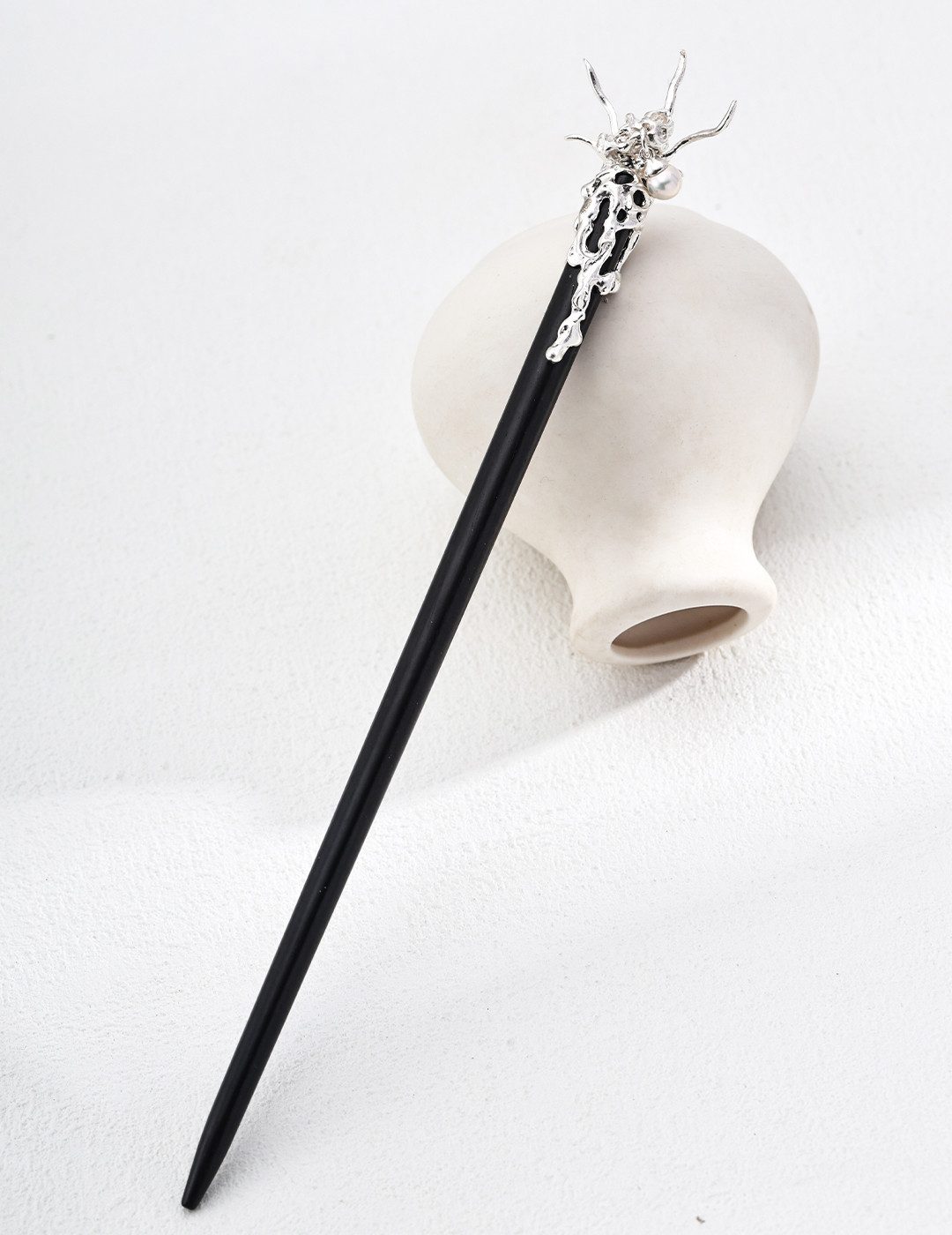 Jumpeak Haarnadel S925 Silber Chinesische Haarnadel,Haarnadel Holz,Perlen,Haarschmuck, haarschmuck für zöpfe,18K Vergoldet,Geschenk für Schwestern,Jahrestag