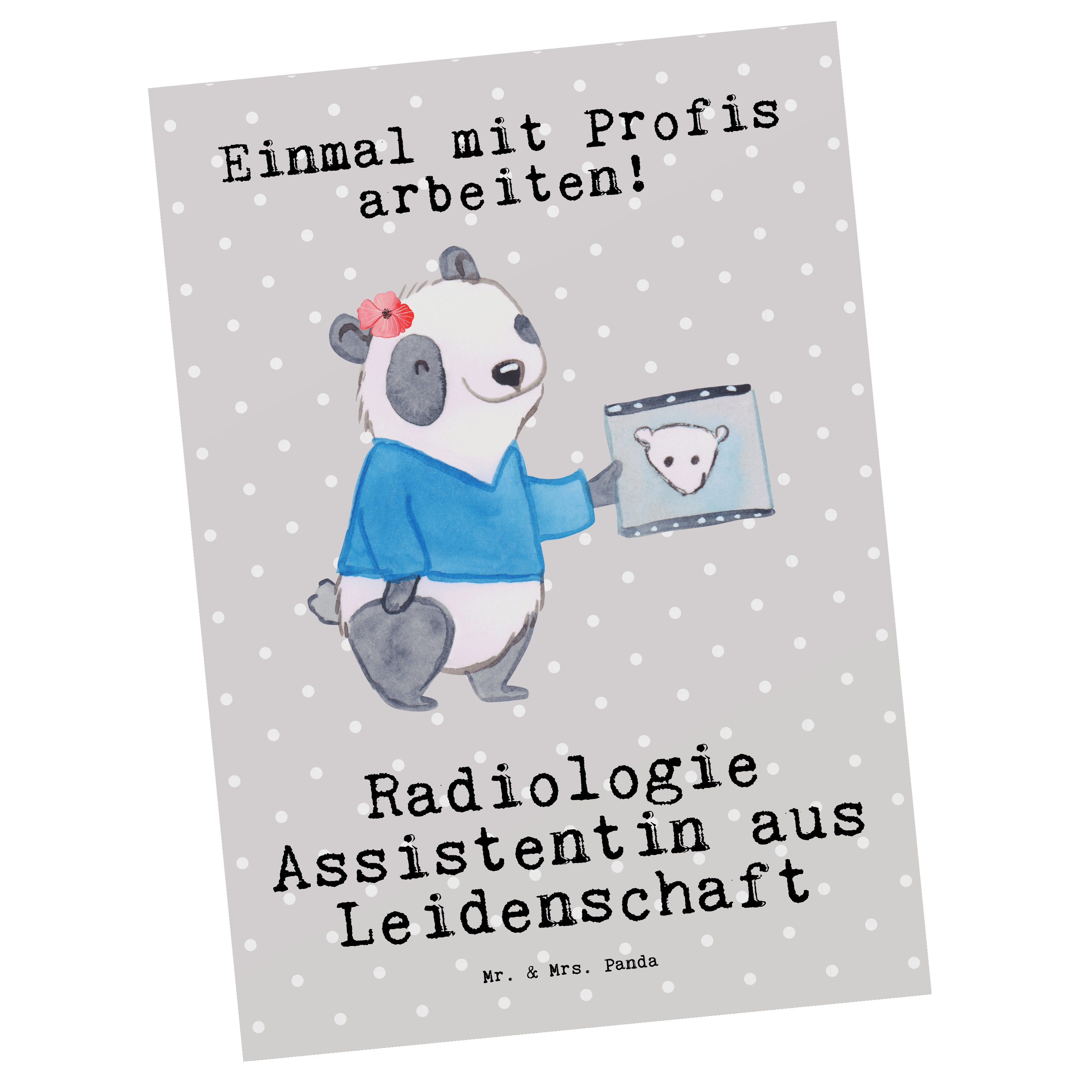 Mr. Radiologie Pastell Leidenschaft Assistentin Ei Mrs. & Panda Grau Geschenk, Postkarte aus - -