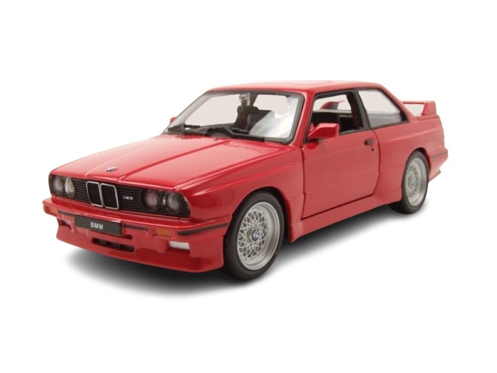 Bburago Modellauto BMW M3 E30 1988 rot, Maßstab 1:24