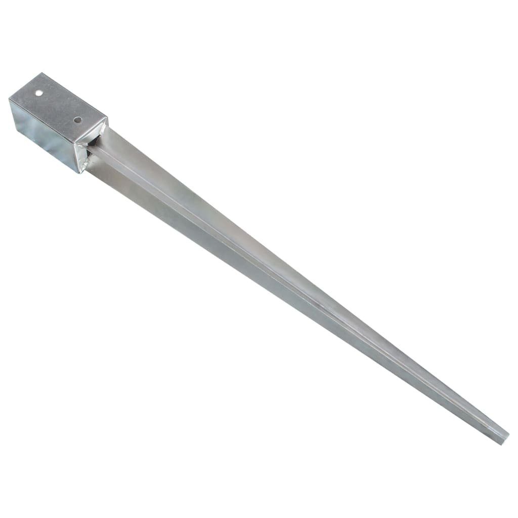 Stk Einschlagbodenhülse Stahl vidaXL Erdspieße Verzinkter 6 Silbern cm 7790