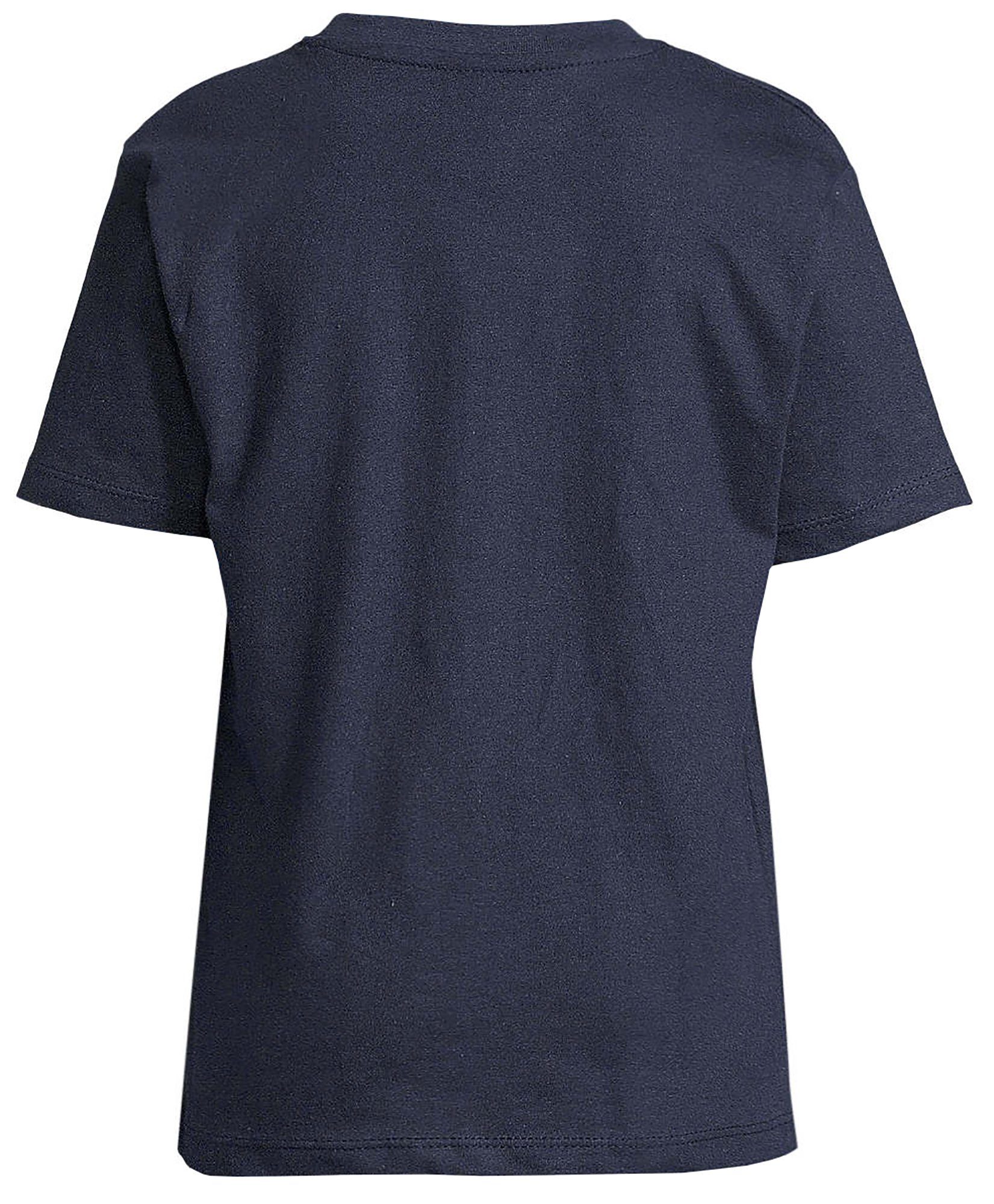 MyDesign24 T-Shirt Baby blau Baumwollshirt Wildtier mit Schildkröte bedruckt Print Kinder navy Shirt Aufdruck, i279 