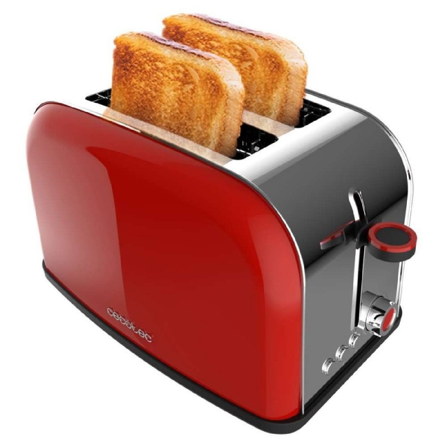 Cecotec 2-in-1-Toaster Toastin' time 850 Red Lite, 850 W, Toastin' time 850 Red Lite