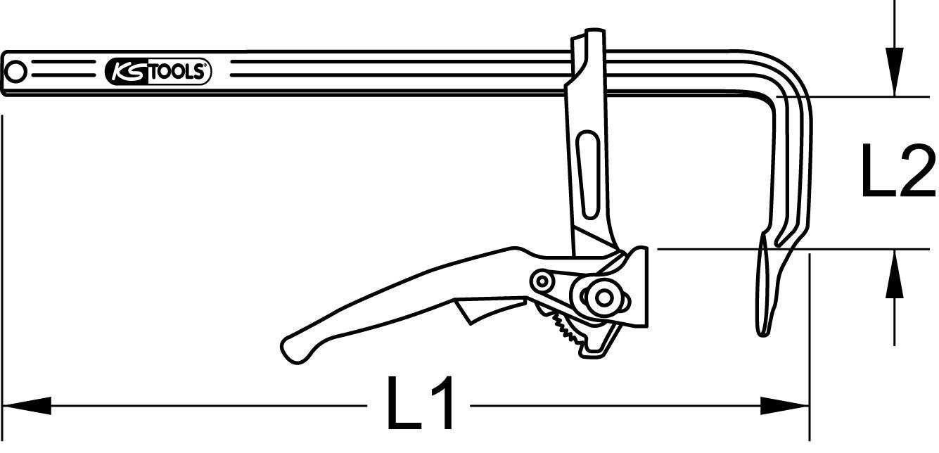 Thumbnail - KS Tools Schraubzwinge Ganzstahl-Schnellspann-Schraubzwinge, 120x250mm