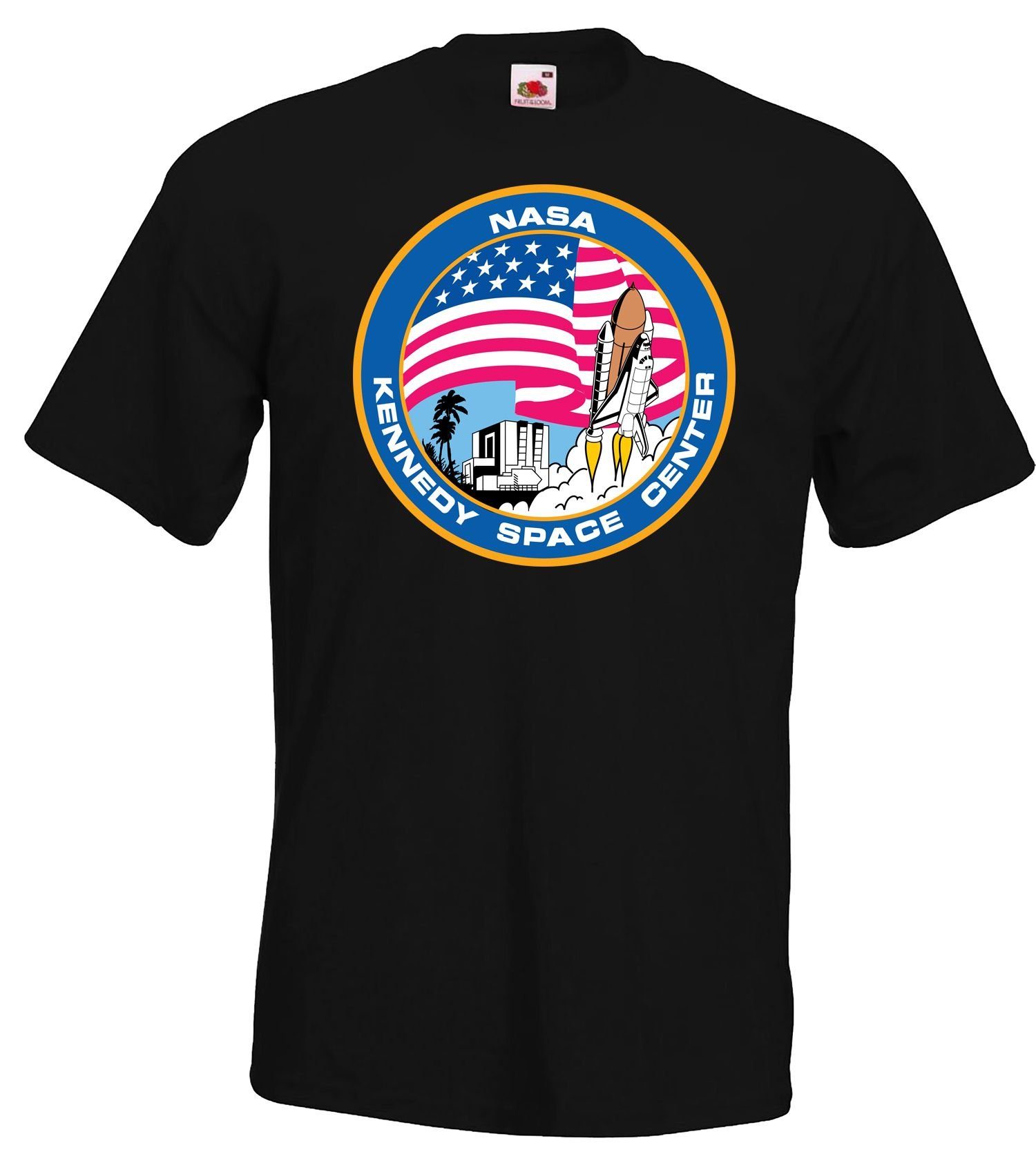 Youth Designz T-Shirt Kennedy Space Center Herren T-Shirt mit trendigem Frontprint Schwarz