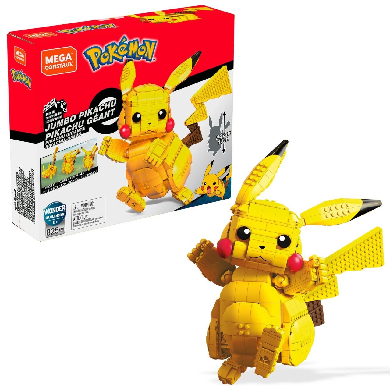 Mattel® Spiel Mega Construx Pokémon Jumbo Pikachu 30cm – 825 Teile