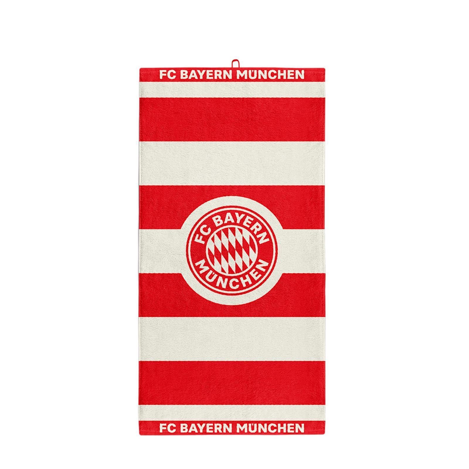FC Bayern München Handtuch FC Bayern Strandtuch rot/weiß 160x90 cm, Baumwolle
