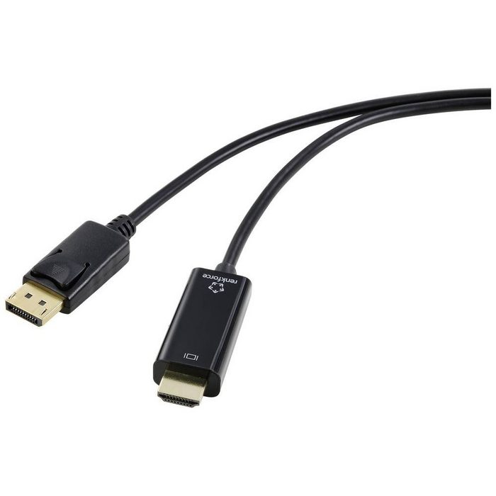 Renkforce DisplayPort-/HDMI-Kabel 4K 30Hz DP: passiv 2 m HDMI-Kabel