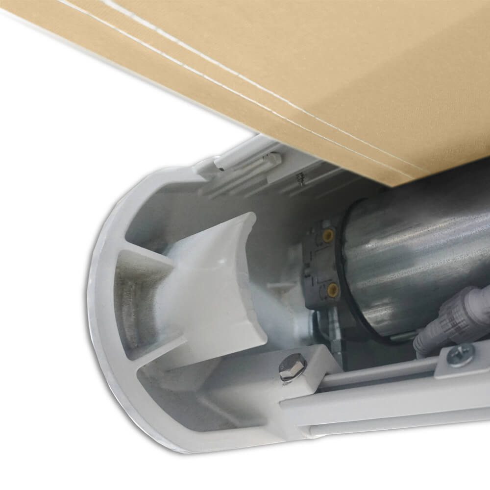 HOME DELUXE Gelenkarmmarkise LED Vollkassettenmarkise elektrisch Inkl. Aluminiumrahmen, Windsensor / Sonnensensor, Markise