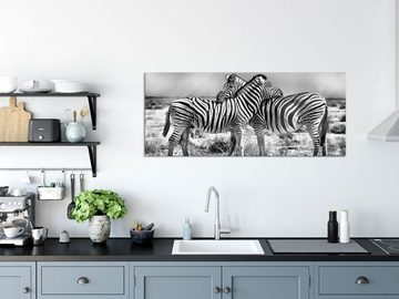 Pixxprint Glasbild Schmusende Zebras, Schmusende Zebras (1 St), Glasbild aus Echtglas, inkl. Aufhängungen und Abstandshalter
