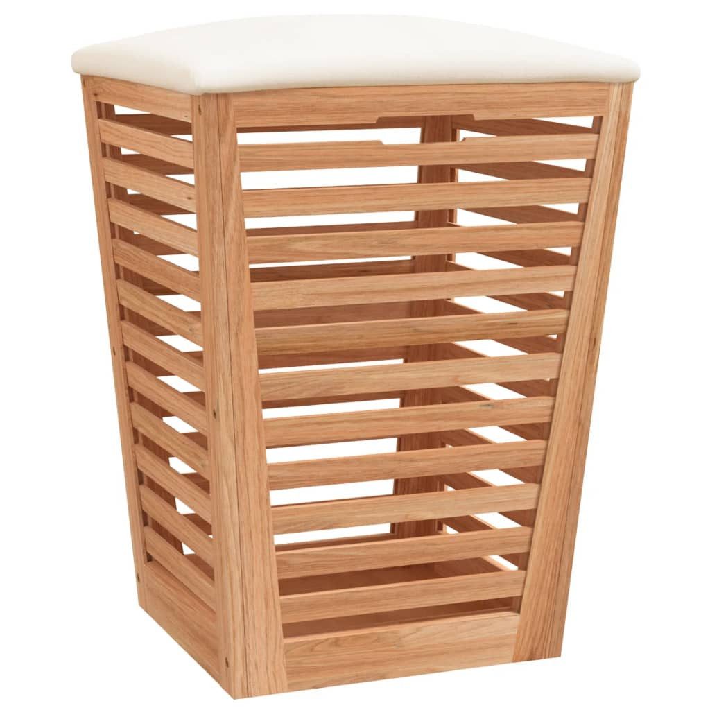 vidaXL Wäschekorb Badhocker 40,5x40,5x56 cm Massivholz günstig online kaufen