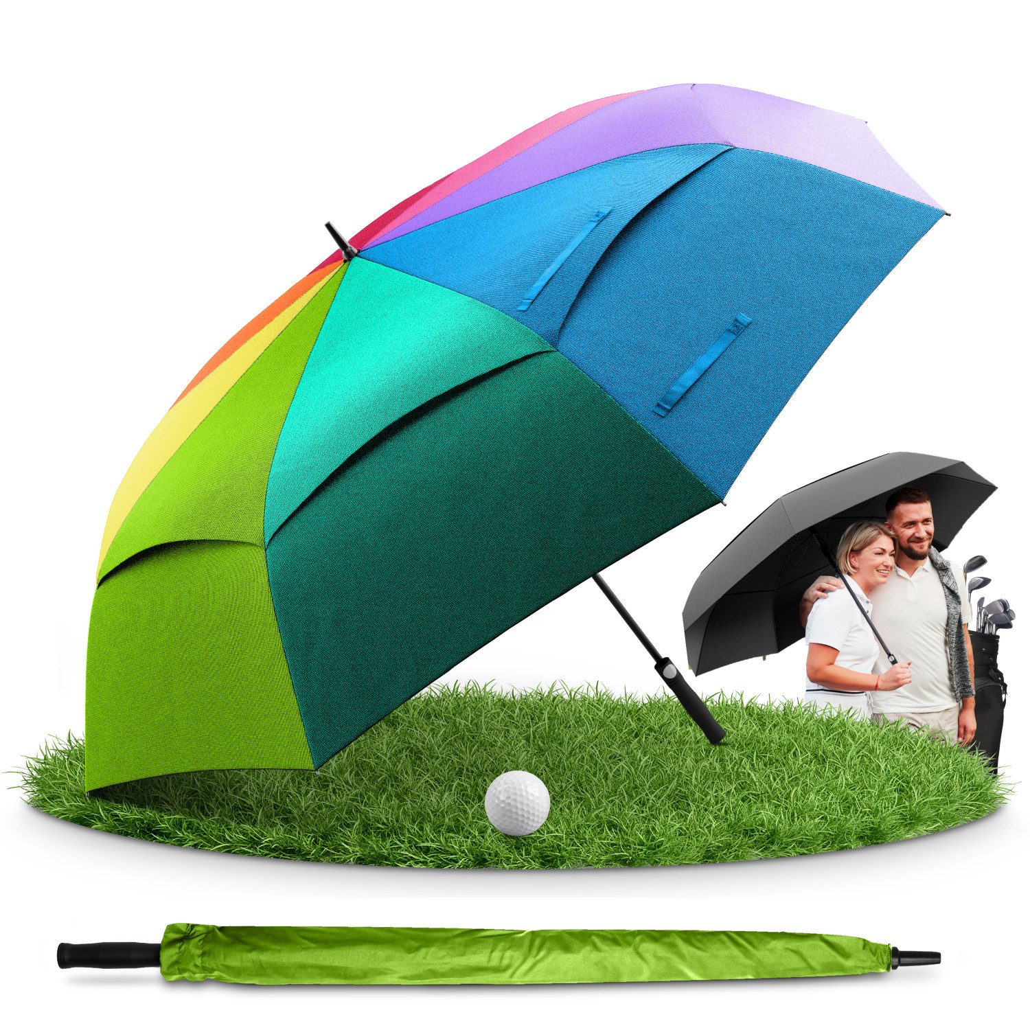 Styngard Golfregenschirm BELFAST, XXL Regenschirm Groß für 2 Personen