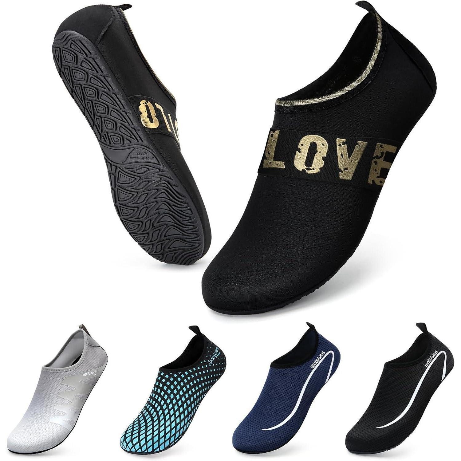 LuxusKollektion Wasserschuhe Badeschuhe Damen Herren 44 45 EU A Goldene Love Wasserschuh