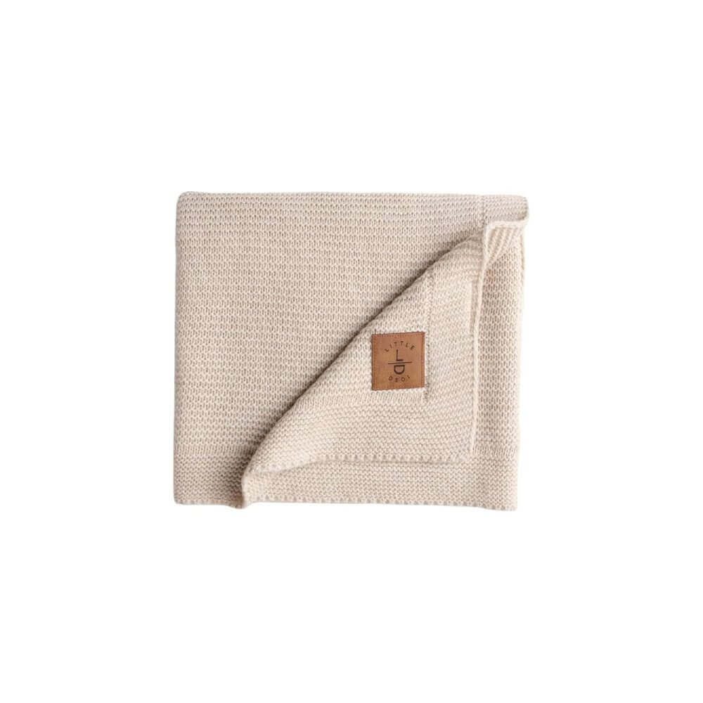 Babydecke Baby Strickdecke, Weich & Atmungsaktiv, 80x100cm, Beige, Little Dedi