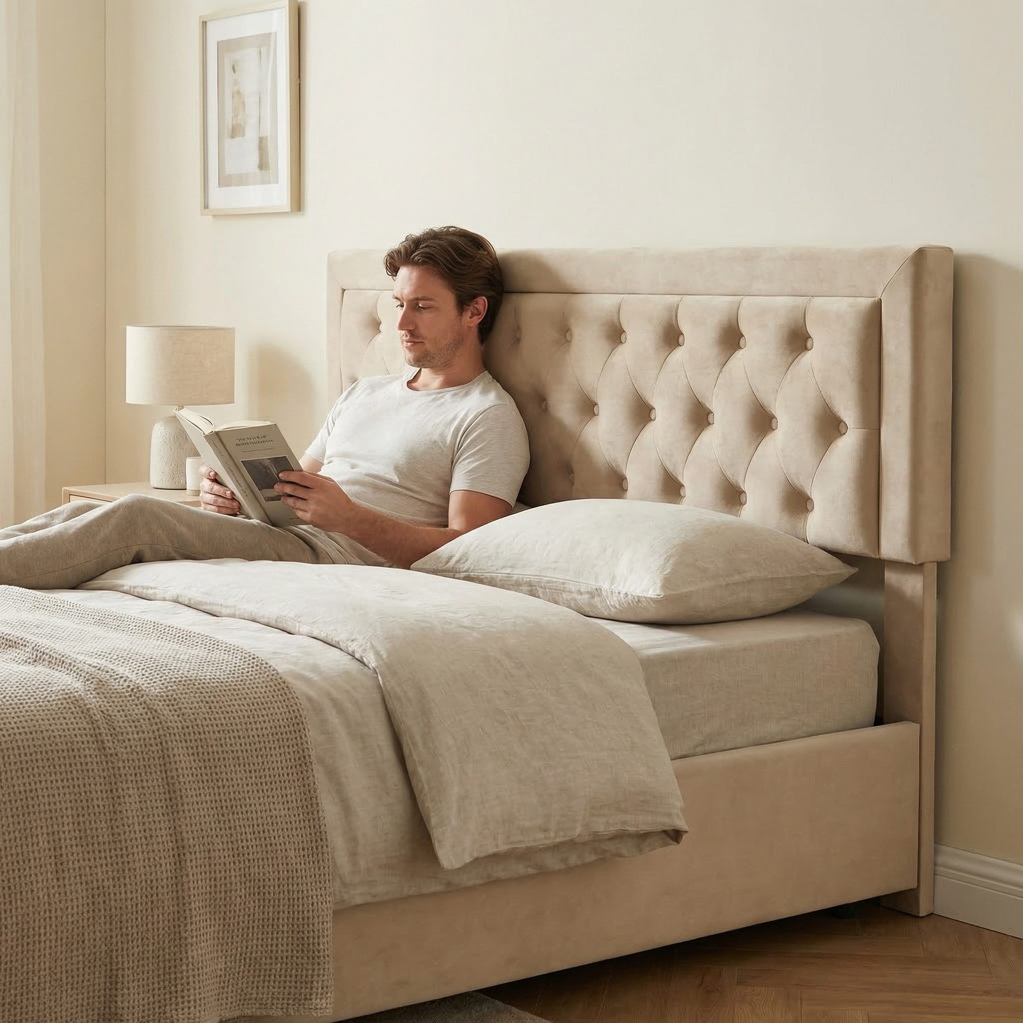 Furnishings Home Polsterbett 180 x 200 Doppelbett Hydraulisch anhebbarer Stauraumbett (Mit Lattenrost, Samtmaterial Polsterbett), Modernes Jugendbett, Leises Design Bett, Max. Belastbarkeit 350 kg