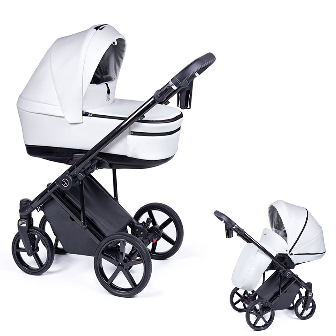 Weiß - Eco in Designs Teile 21 babies-on-wheels Gestell in 1 - Fado Kinderwagen-Set 14 schwarz 2 Kombi-Kinderwagen =