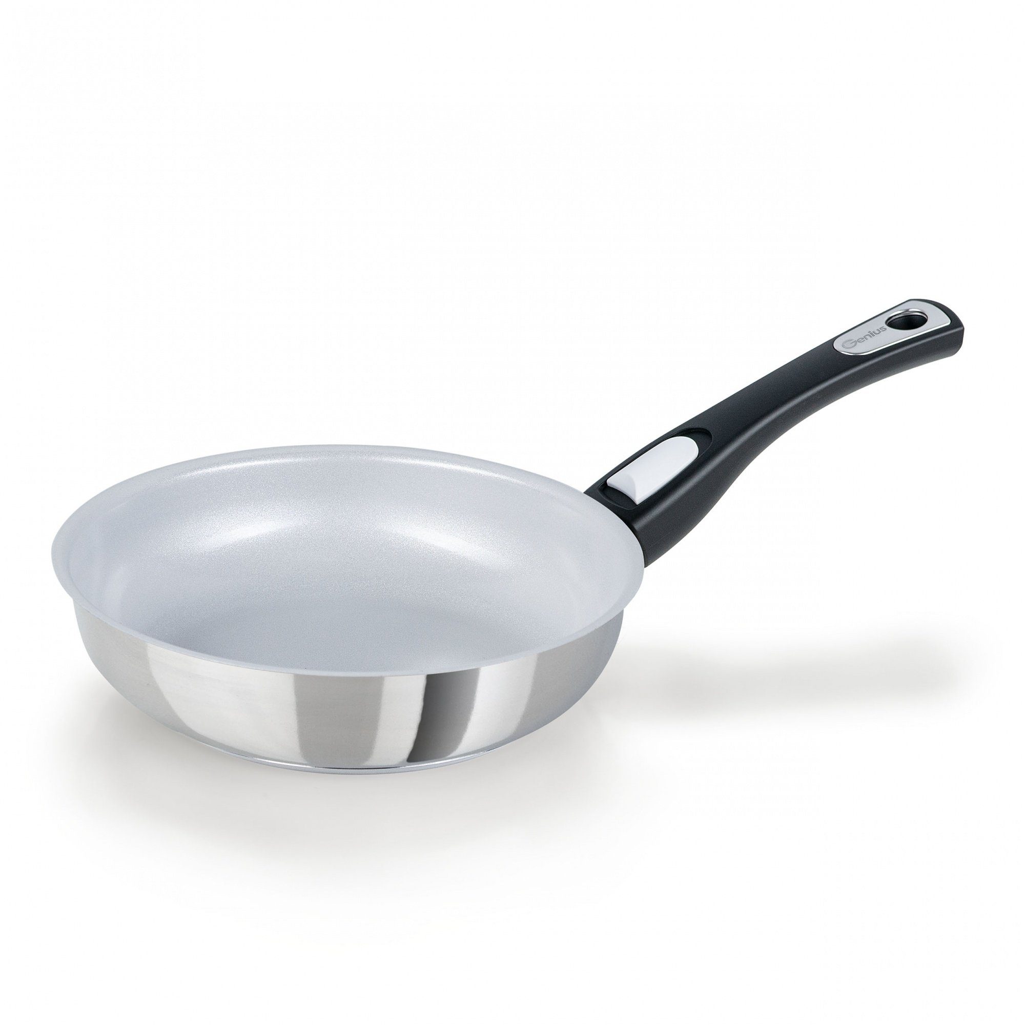 Genius Bratpfanne Cerafit Steel Pfanne 20 cm, Aluminium (1 Bratpfanne), für alle Herdarten, abnehmbarer Griff
