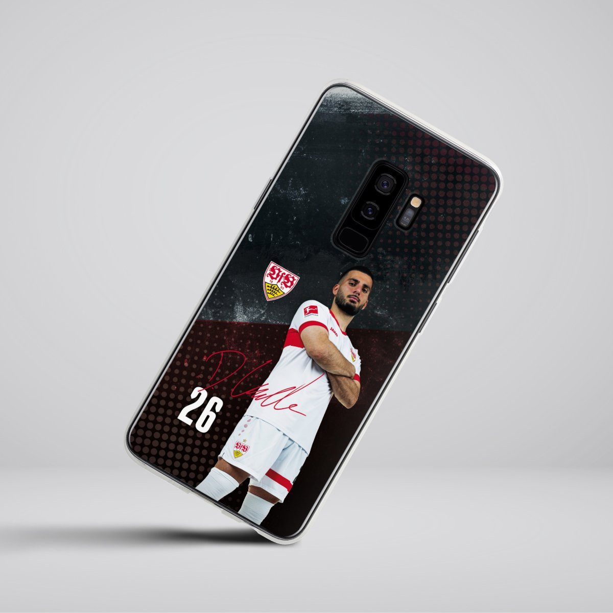 DeinDesign Handyhülle VfB Stuttgart Deniz Undav Offizielles Lizenzprodukt Deniz Undav 24/25, Samsung Galaxy S9 Plus Silikon Hülle Bumper Case Handy Schutzhülle