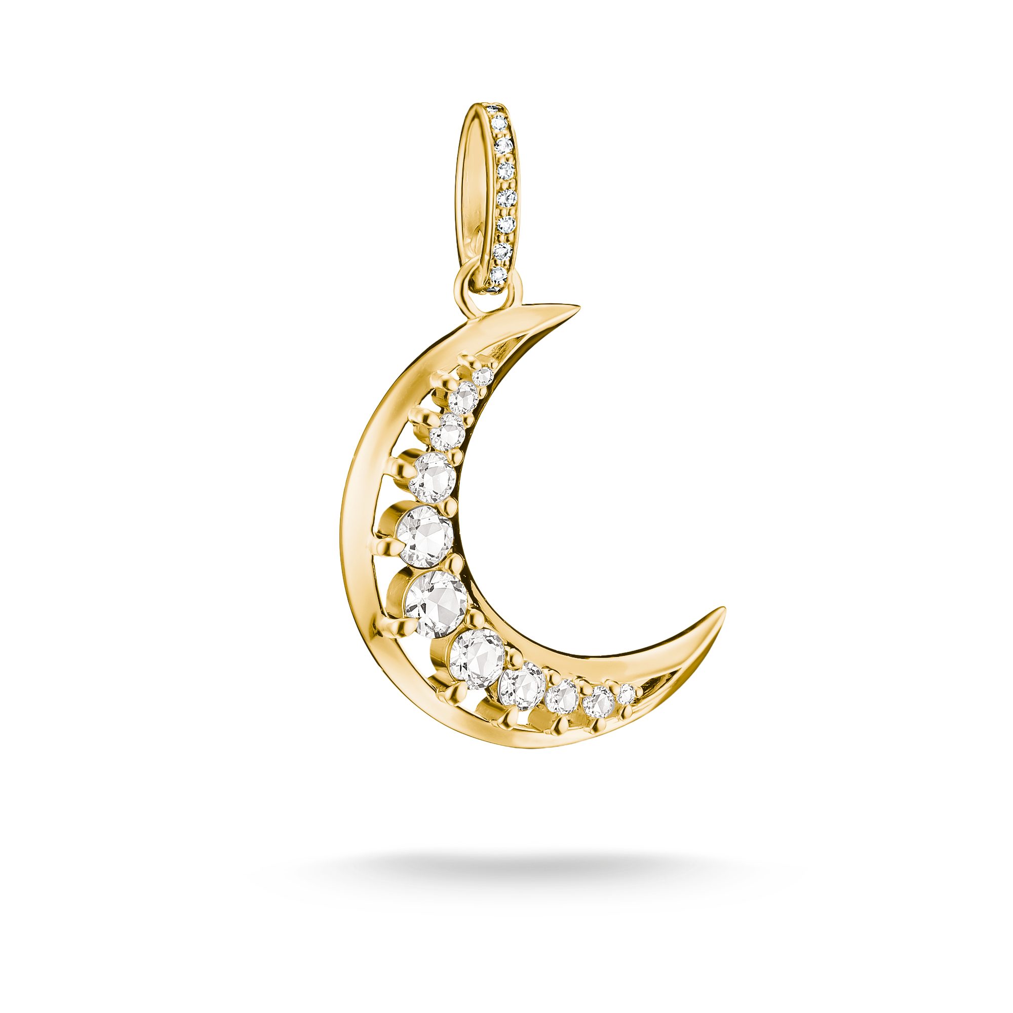 THOMAS SABO Kettenanhänger Midnight Sky Anhänger Mond, mit Zirkonia (synth)