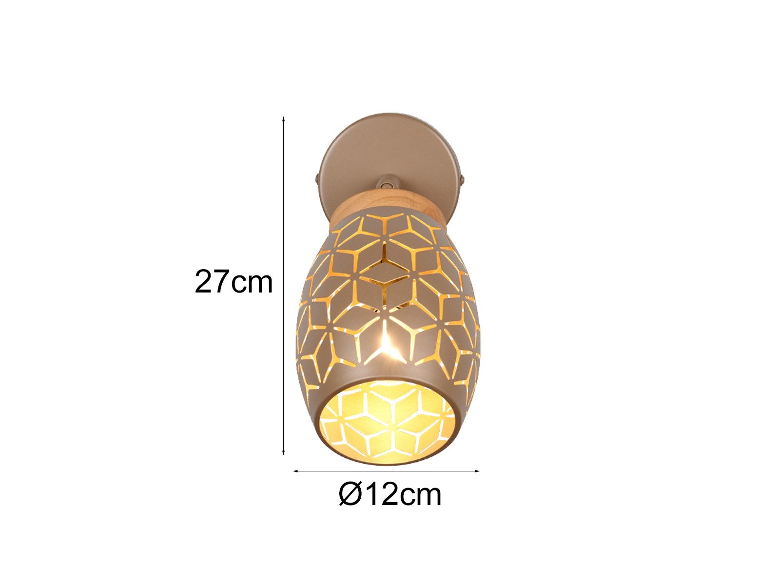 Reality Leuchten LED Wandstrahler, Dimmfunktion, LED wechselbar, über Schalter in 3 Stufen dimmbar, warmweiß, Licht-strahler innen Wandlampe Wandbeleuchtung mit Schalter Bett Ø12cm