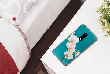 MuchoWow Handyhülle Orchidee - Blumen - Pflanze - Weiß - Lila, Phone Case, Handyhülle OnePlus 7, Silikon, Schutzhülle