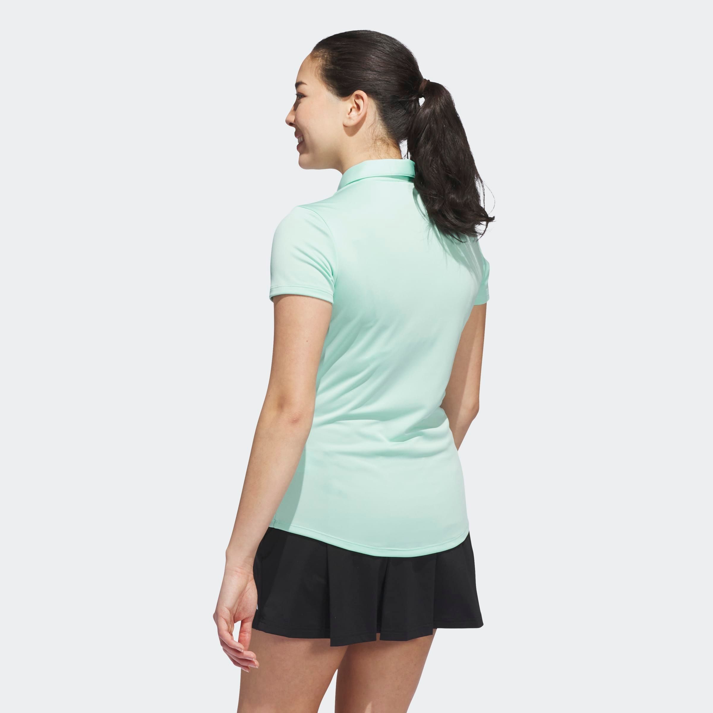 adidas Performance Poloshirt SOLID PERFORMANCE SLEEVE FÜR DAMEN mit Druckknopfverschluss, aus Polyester, leichtes Pikeematerial