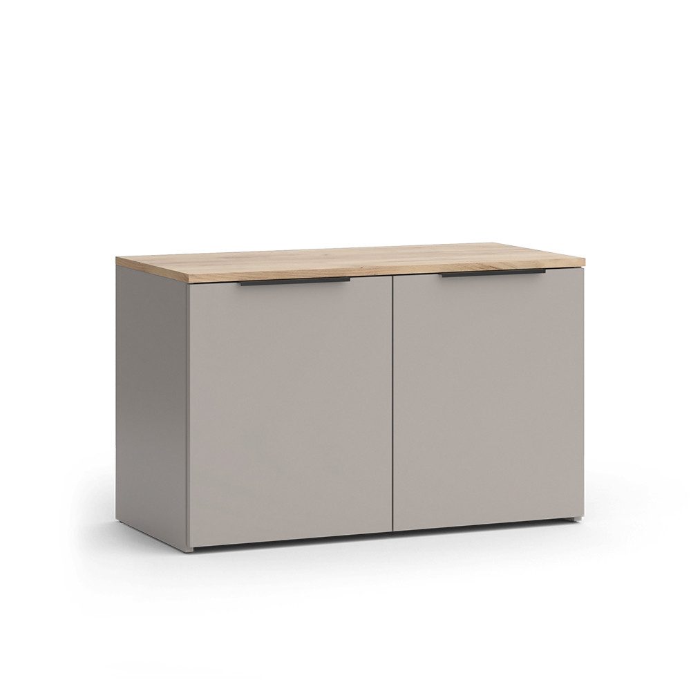 Vicco Kommode Wido, Greige/Sonoma, 80 x 50 cm mit 2 Türen (1 St)