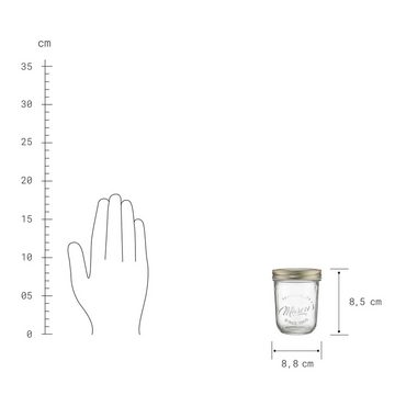 BUTLERS Vorratsglas MASON'S 6x Aufbewahrungsgläser 320ml, Glas, Blech
