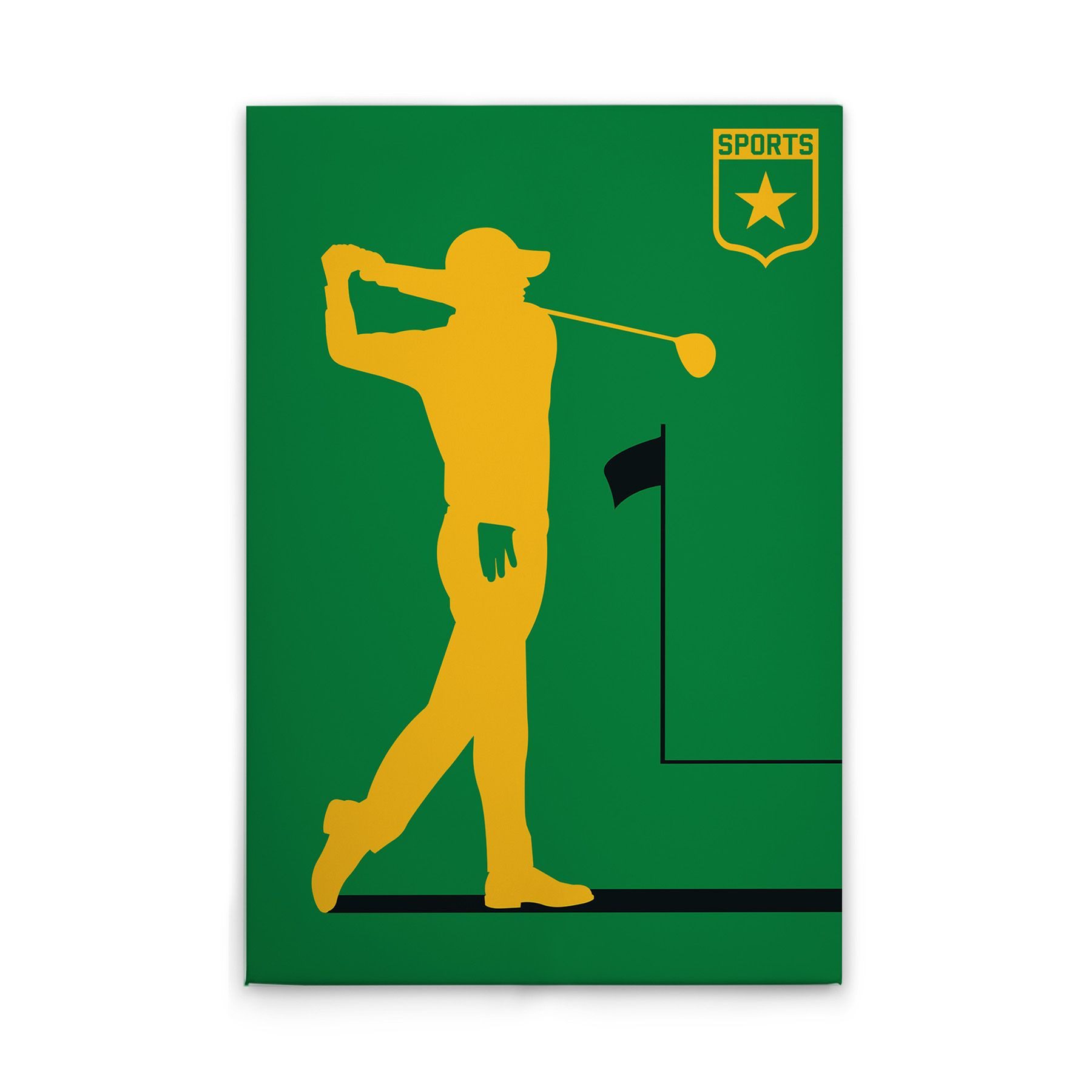 Tadessi Leinwandbild Leinwandbild Retro Golfspieler M1-No.50864, Keilrahmen in Grün Gelb-P, Sport