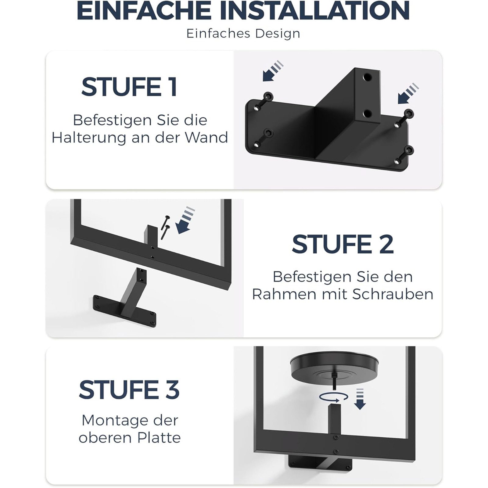 AIMAX Wanddekoobjekt Pflanzenständer Wandbehang für Zimmerpflanzen und Außenbereich 3 Set, Blumenständer mit Metallrahmen für Raumdekoration, blumenregal – Bild 4 von 5