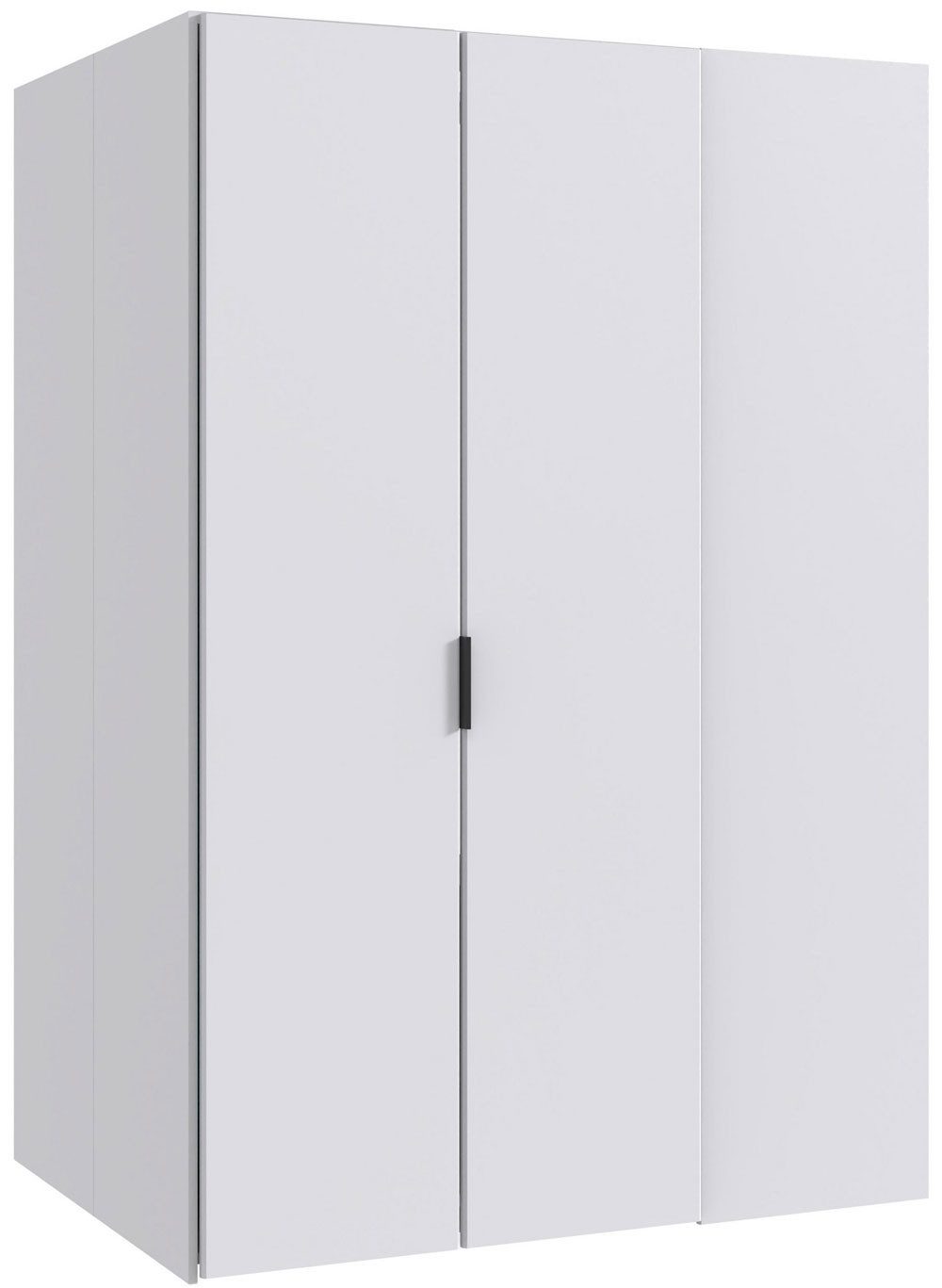 Wimex Eckschrank Newport (2-türig, mit 1 Kleiderstangen, mit 8 Einlegeböden, mit 1 Haken, 1-St., moderne Optik, 2-türig, mit Einlegeböden, mit Kleiderstangen) 135,5x97x197cm weiß