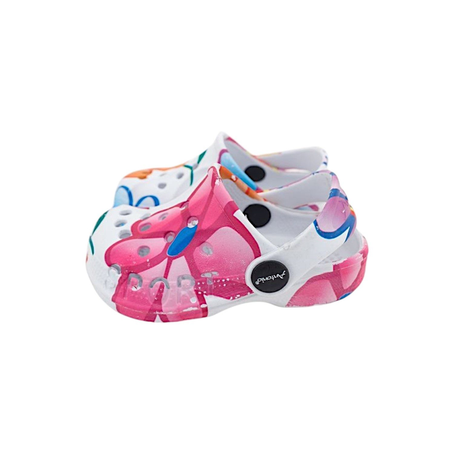 VewoTex Baby & Kinder Clogs mit Blumenmuster » günstige Kinderschuhe Clog (1 Paar Clogs, Kein Set) Kinder Badeschlappen » Badelatschen mit Riemen & Cut-Outs