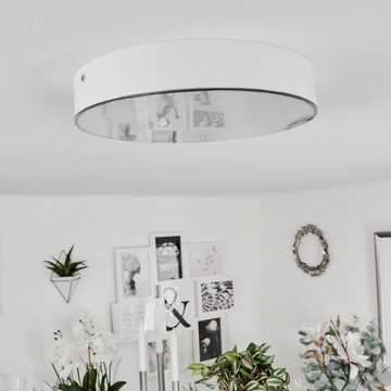 hofstein Deckenleuchte »Torricella« moderne Deckenlampe aus Metall/Kunststoff in Weiß, 4000 Kelvin, runde Leuchte mit Sternhimmeleffekt, 1600 Lumen, 1xLED 16 Watt