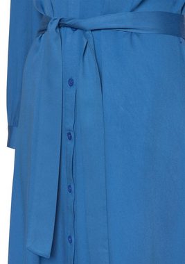 LASCANA Hemdblusenkleid (mit Bindegürtel) in lockerer Passform, elegantes Sommerkleid, Midikleid