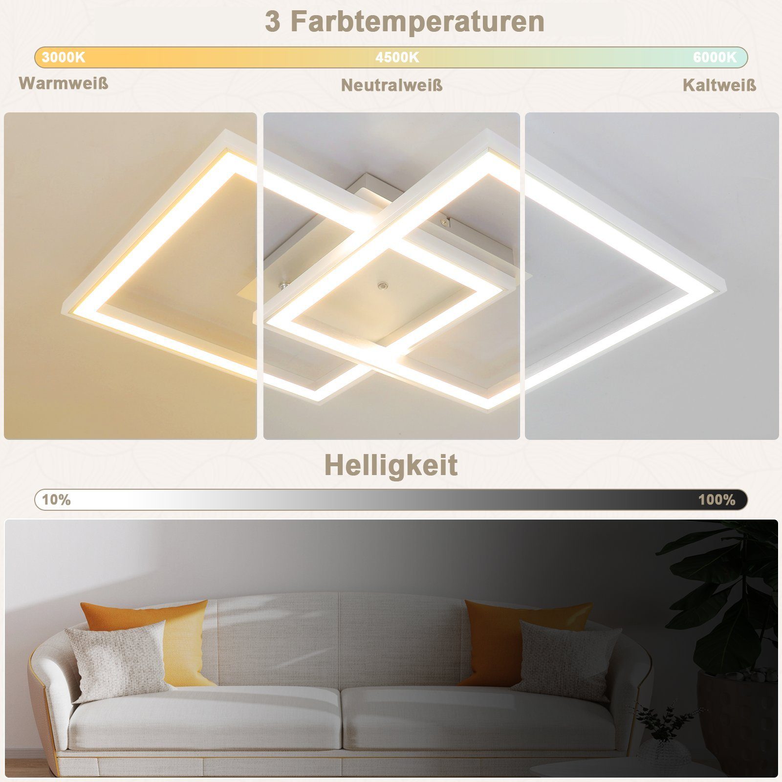 Nettlife LED Deckenleuchte Schlafzimmer RGB Dimmbar günstig online kaufen