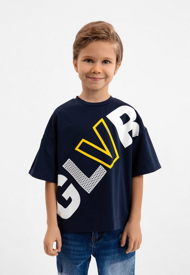 Gulliver T-Shirt mit großem Logodruck, Aus einem formstabilen und  angenehmen Baumwollmix gefertigt