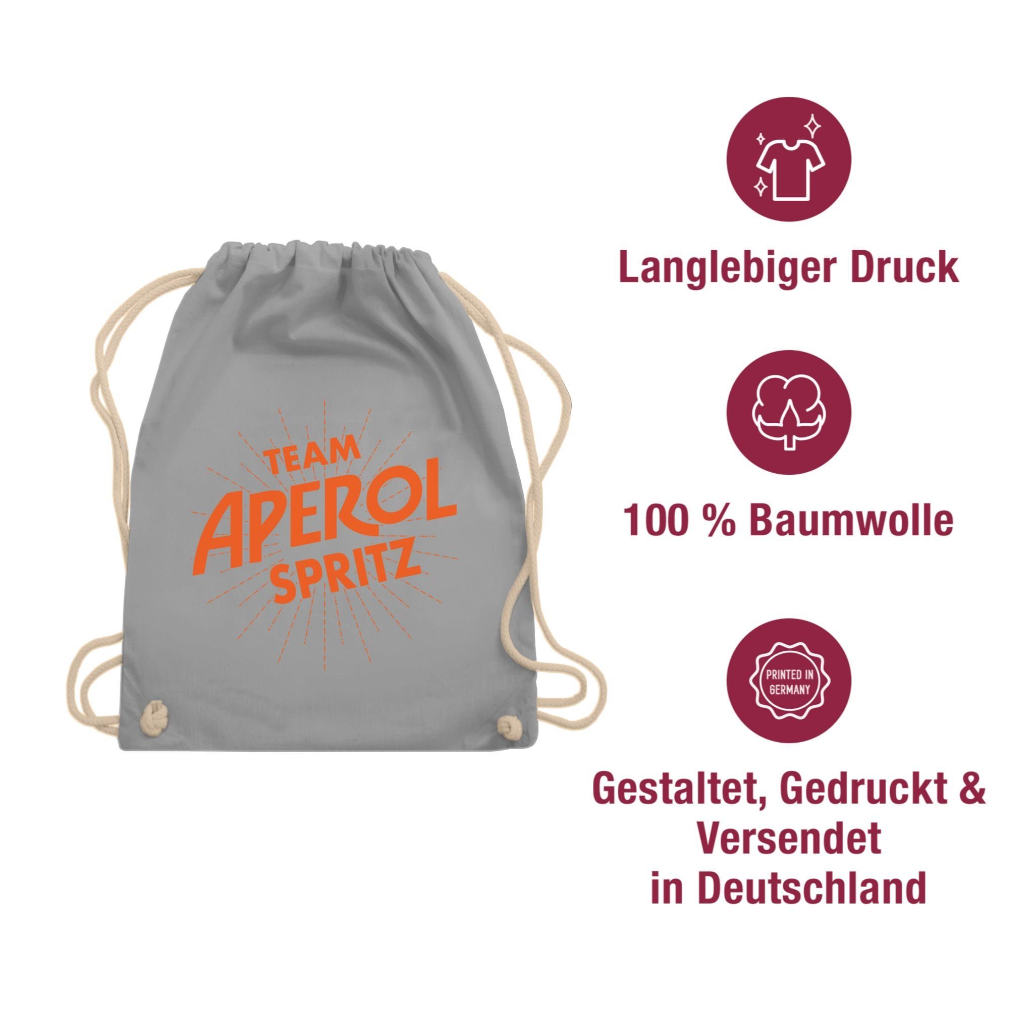 Shirtracer Turnbeutel Team Aperol Spritz JGA I Mädelsabend Spritztour Aperol Geschenk, Karneval & Fasching