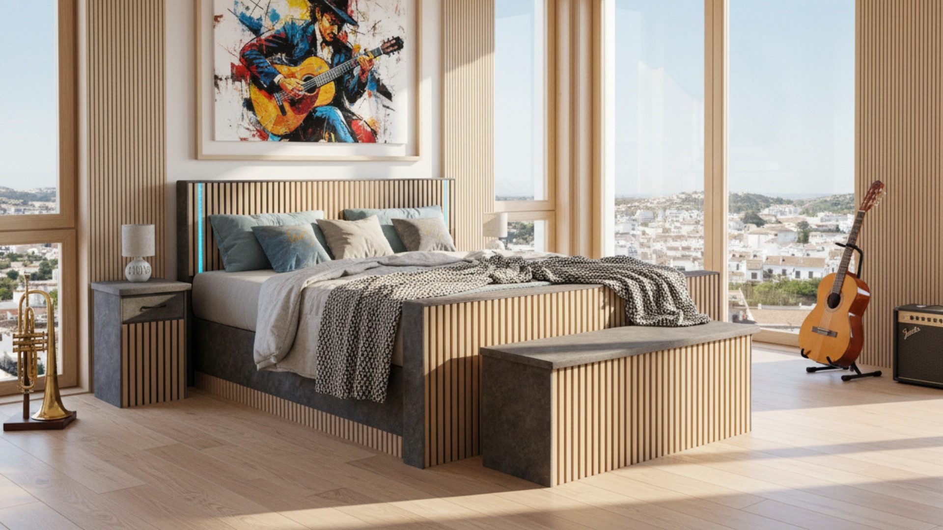 Meisterbetten Boxspringbett Scay (Komplett-Set, 7-Zonen Taschenfederkernmatratzen, Ergoflex), Inklusive kostenloser Lieferung und Aufbau